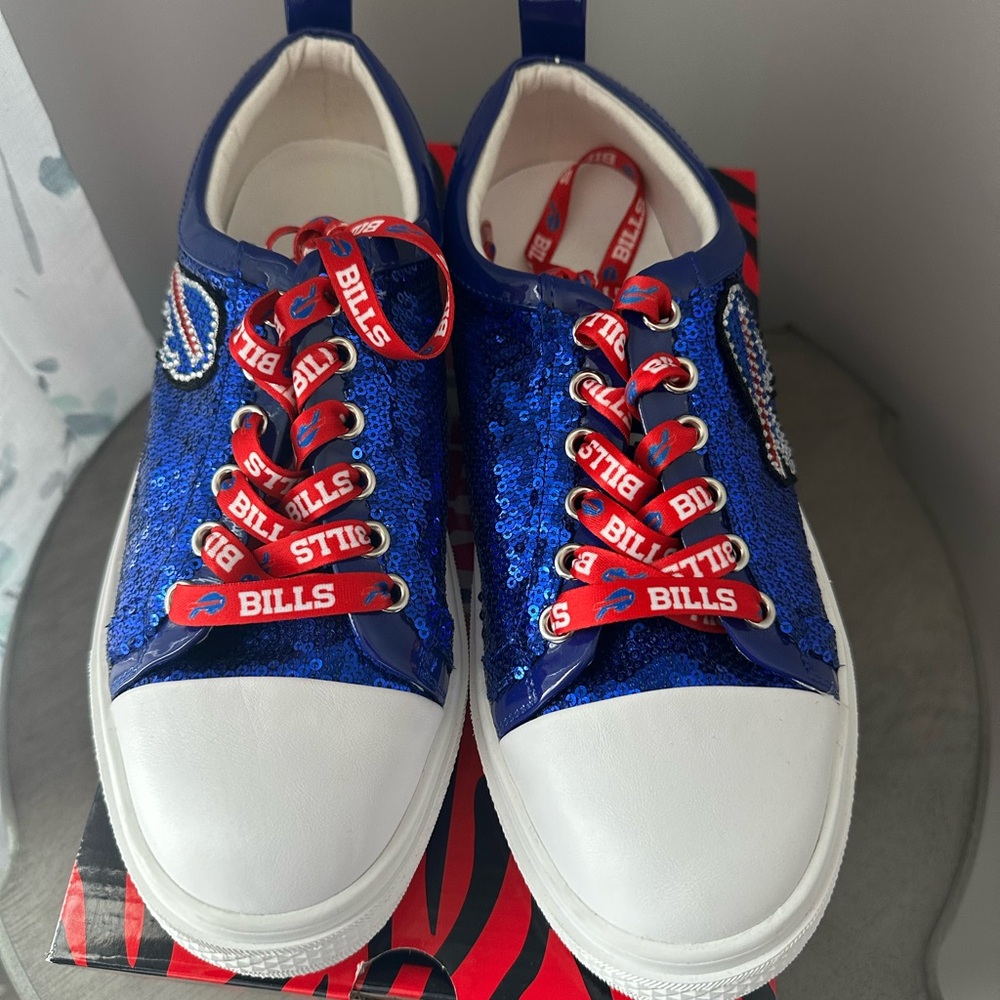 Buffalo Bills Women's Royal Crystal Sneakers